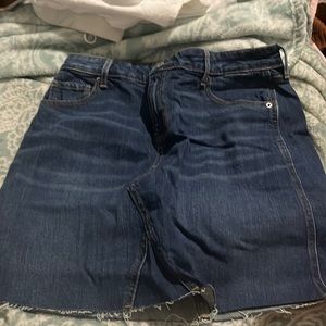 Knee length jean skirt